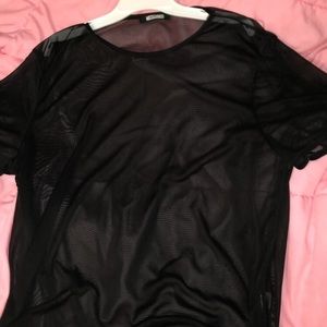 Sheer black top and super comfy
